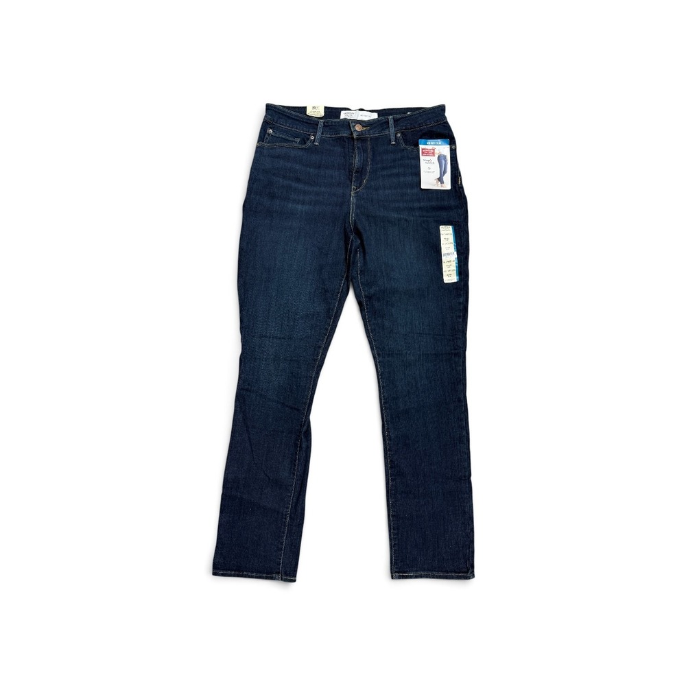 Signature Levi Strauss Slim Jeans Womens 14L Blue NWT Simply Stretch Mid Rise